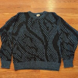 Black and Blue Patterned Sweater